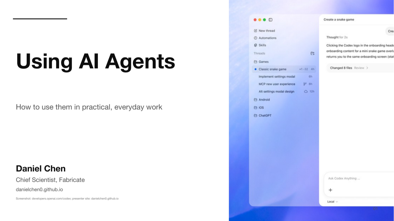 Using AI Agents slide 1