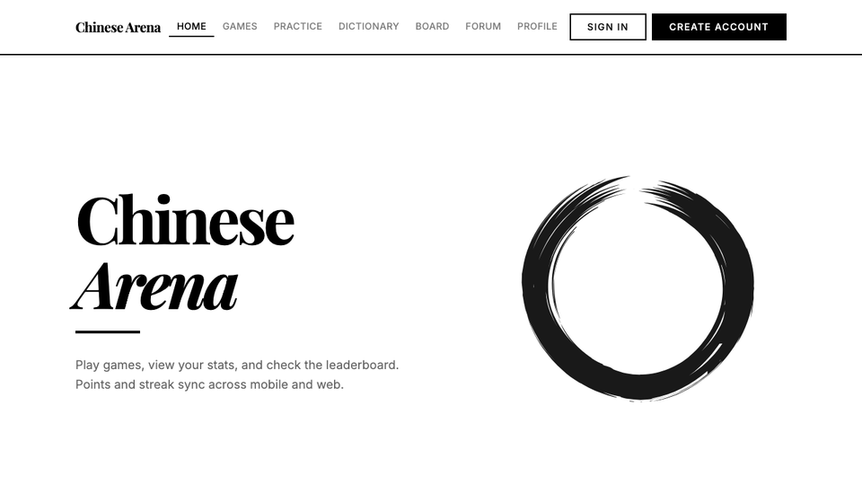 Chinese Arena website preview